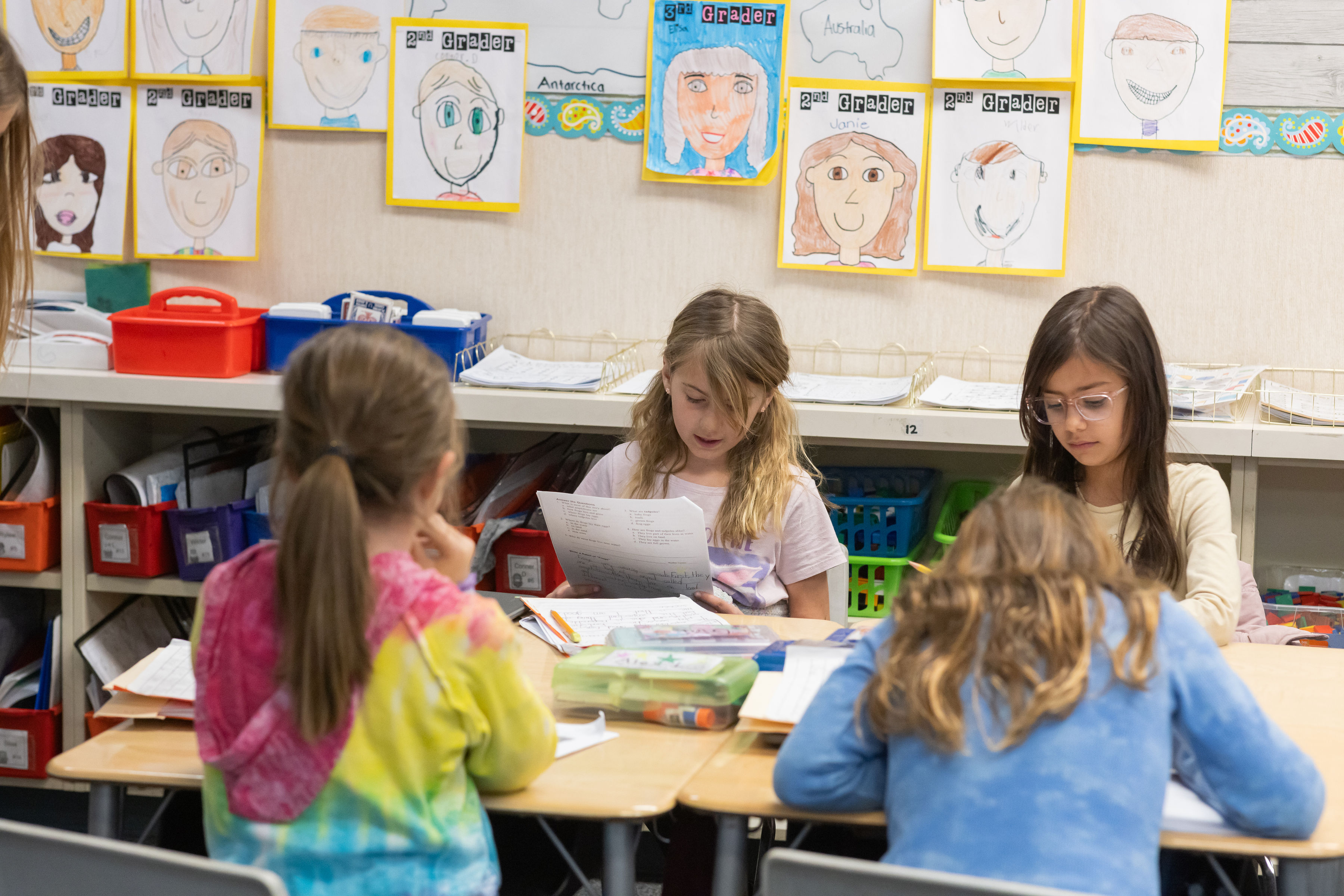 Cobblestone Students doing class work.